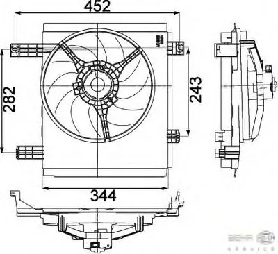 Вентилятор, охлаждение двигателя BEHR HELLA SERVICE купить
