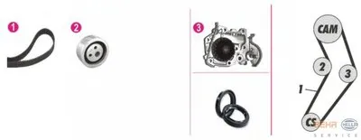 Водяной насос + комплект зубчатого ремня BEHR HELLA SERVICE купить