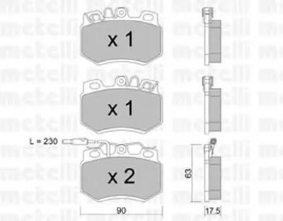 Комплект тормозных колодок, дисковый тормоз METELLI купить