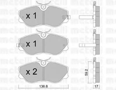 Комплект тормозных колодок, дисковый тормоз METELLI купить