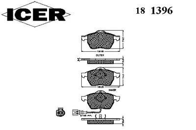 Комплект тормозных колодок, дисковый тормоз ICER купить