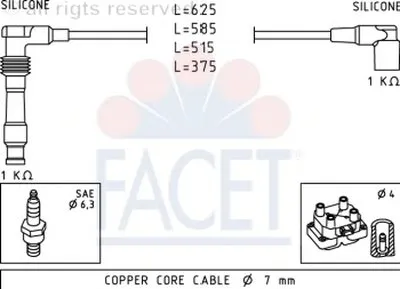 Комплект проводов зажигания FACET купить