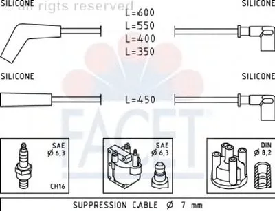 Комплект проводов зажигания FACET купить