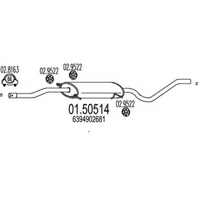 Средний глушитель выхлопных газов MTS купить