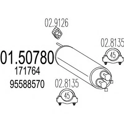 Средний глушитель выхлопных газов MTS купить