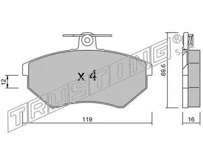 Комплект тормозных колодок, дисковый тормоз TRUSTING купить