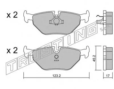 Комплект тормозных колодок, дисковый тормоз TRUSTING купить