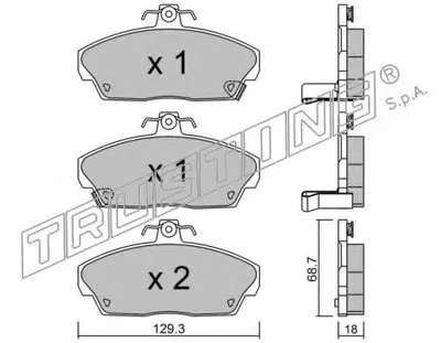 Комплект тормозных колодок, дисковый тормоз TRUSTING купить