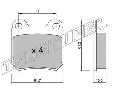 Комплект тормозных колодок, дисковый тормоз TRUSTING купить
