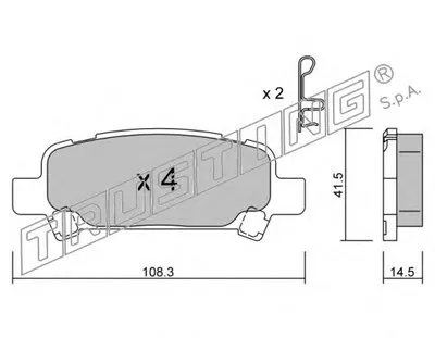 Комплект тормозных колодок, дисковый тормоз TRUSTING купить