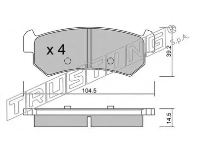 Комплект тормозных колодок, дисковый тормоз TRUSTING купить