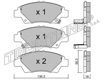 Комплект тормозных колодок, дисковый тормоз TRUSTING купить