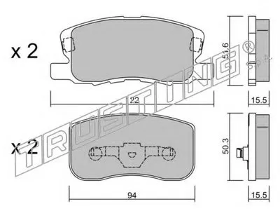 Комплект тормозных колодок, дисковый тормоз TRUSTING купить