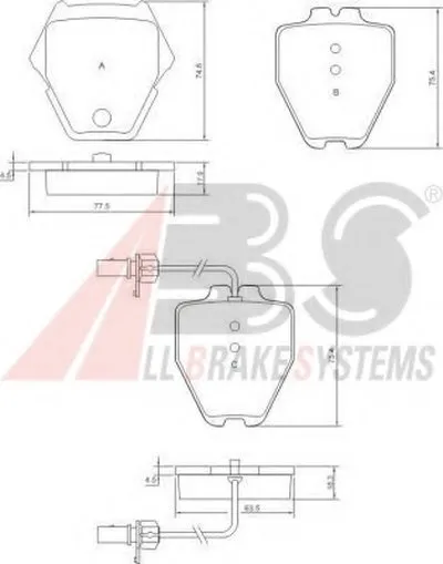 Комплект тормозных колодок, дисковый тормоз A.B.S. купить