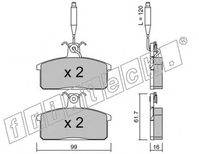 Комплект тормозных колодок, дисковый тормоз fri.tech. купить