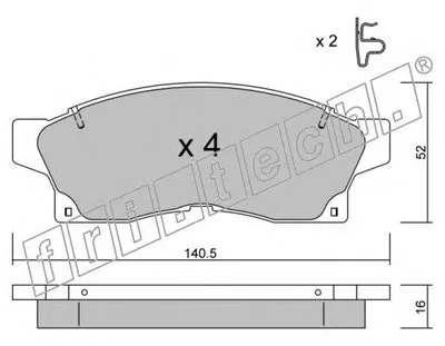 Комплект тормозных колодок, дисковый тормоз fri.tech. купить