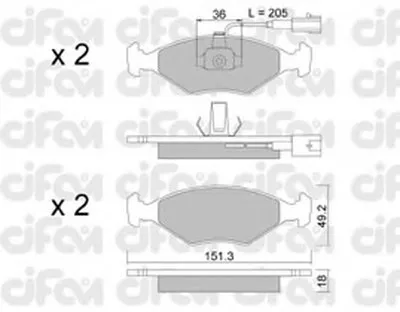 Комплект тормозных колодок, дисковый тормоз CIFAM купить