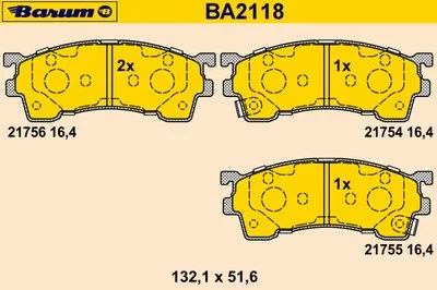 Комплект тормозных колодок, дисковый тормоз BARUM купить