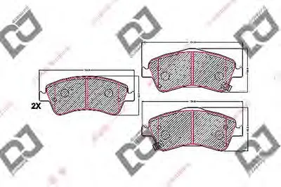 Комплект тормозных колодок, дисковый тормоз DJ PARTS купить