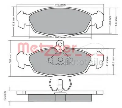 Комплект тормозных колодок, дисковый тормоз METZGER купить