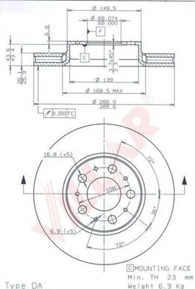 Тормозной диск COATED DISC LINE VILLAR купить