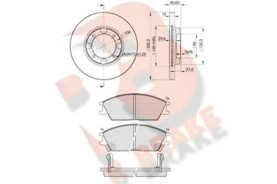 Комплект тормозов, дисковый тормозной механизм R BRAKE купить