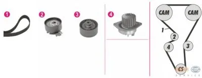 Водяной насос + комплект зубчатого ремня BEHR HELLA SERVICE HELLA купить