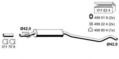 Средний глушитель выхлопных газов ERNST купить