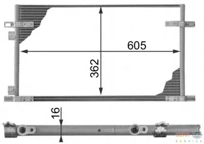 Конденсатор, кондиционер BEHR HELLA SERVICE купить