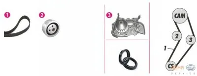 Водяной насос + комплект зубчатого ремня BEHR HELLA SERVICE купить