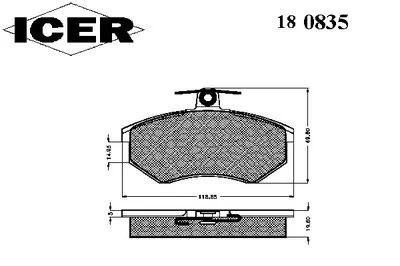 Комплект тормозных колодок, дисковый тормоз ICER купить