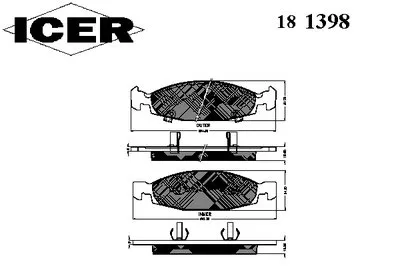 Комплект тормозных колодок, дисковый тормоз ICER купить