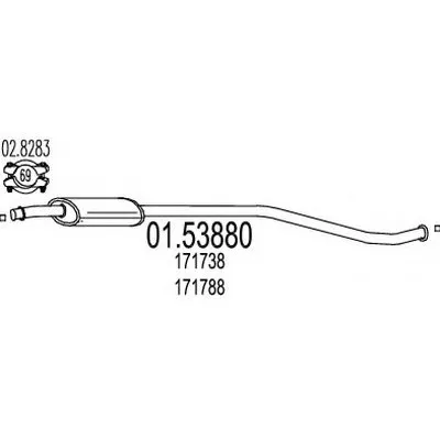 Средний глушитель выхлопных газов MTS купить
