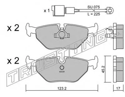 Комплект тормозных колодок, дисковый тормоз TRUSTING купить