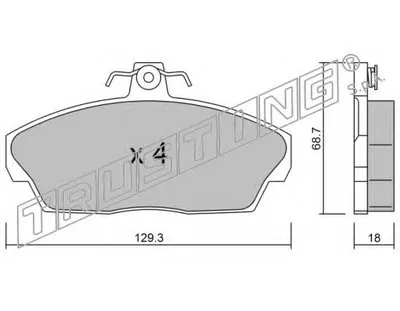 Комплект тормозных колодок, дисковый тормоз TRUSTING купить