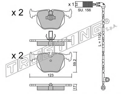 Комплект тормозных колодок, дисковый тормоз TRUSTING купить