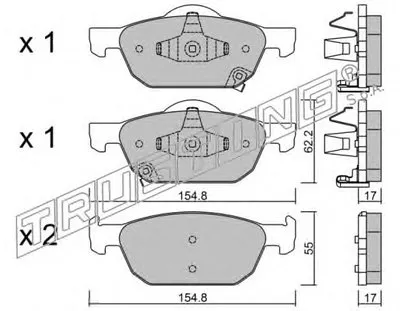 Комплект тормозных колодок, дисковый тормоз TRUSTING купить