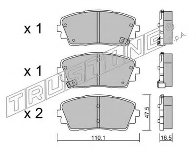 Комплект тормозных колодок, дисковый тормоз TRUSTING купить