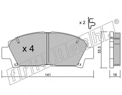 Комплект тормозных колодок, дисковый тормоз fri.tech. купить