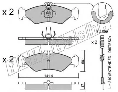 Комплект тормозных колодок, дисковый тормоз fri.tech. купить
