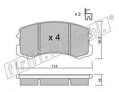 Комплект тормозных колодок, дисковый тормоз fri.tech. купить