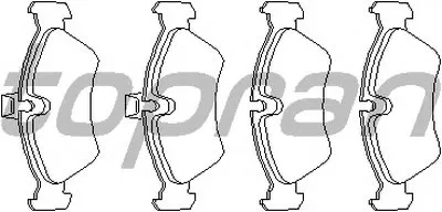Комплект тормозных колодок, дисковый тормоз TOPRAN купить