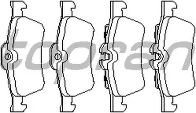 Комплект тормозных колодок, дисковый тормоз TOPRAN купить