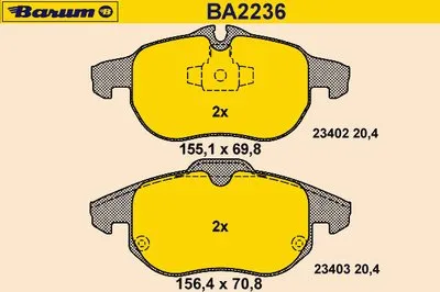 Комплект тормозных колодок, дисковый тормоз BARUM купить