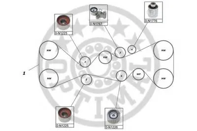 Комплект ремня ГРМ OPTIMAL купить