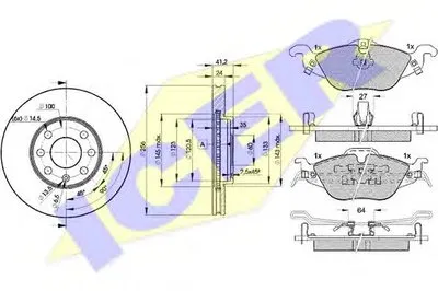 Комплект тормозов, дисковый тормозной механизм ICER купить