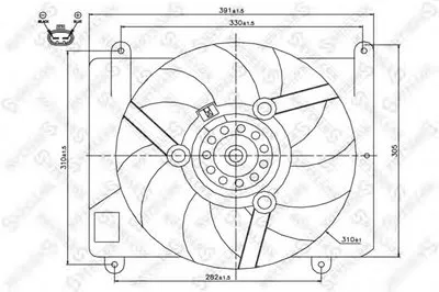 Вентилятор, охлаждение двигателя STELLOX купить