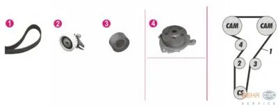 Водяной насос + комплект зубчатого ремня BEHR HELLA SERVICE HELLA купить