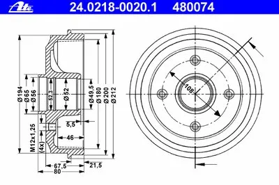Тормозной барабан ATE купить