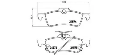 Комплект тормозных колодок, дисковый тормоз BREMBO купить